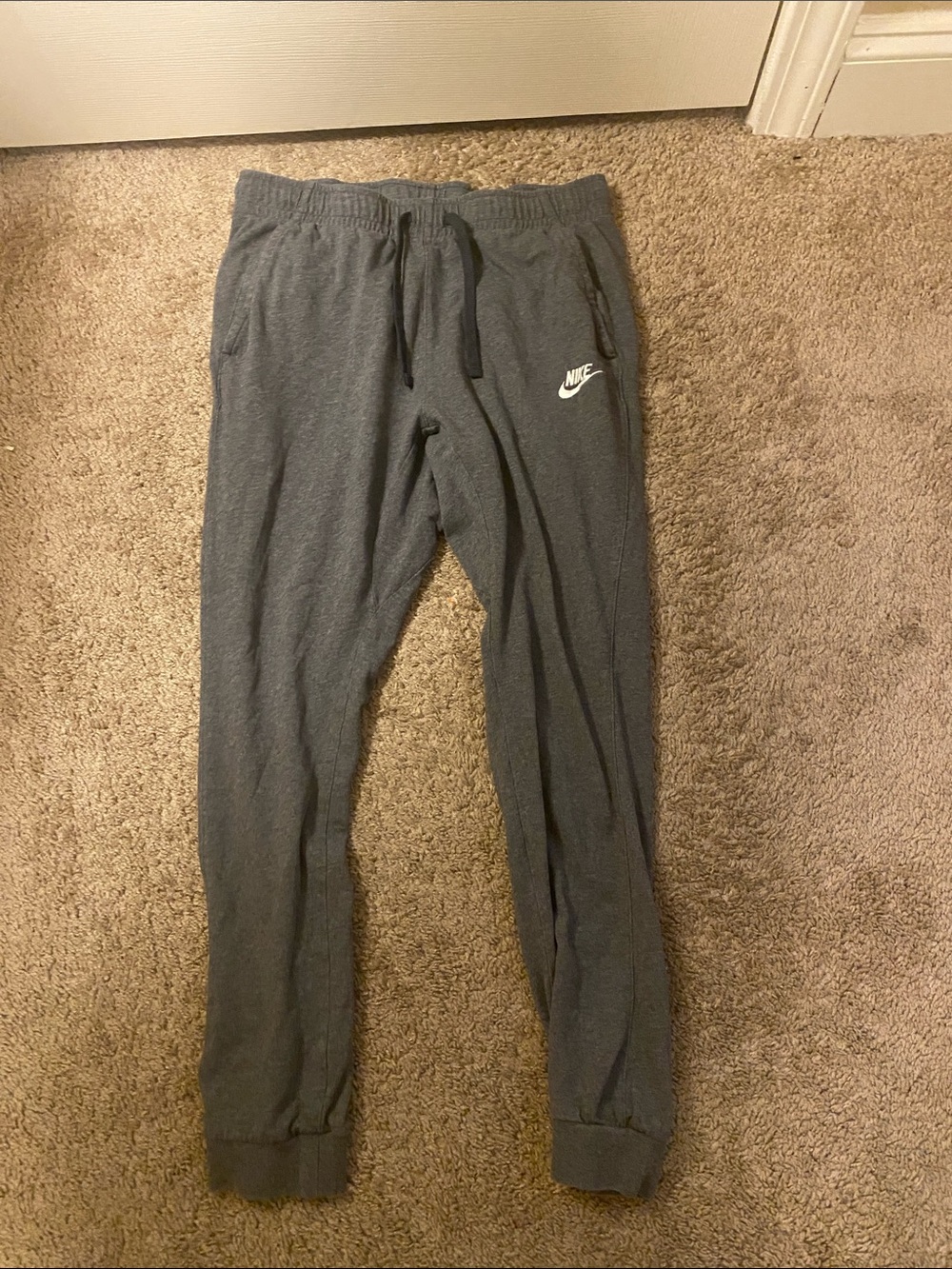 Nike Gray Sweatpants with White Logo
